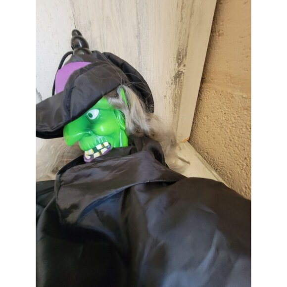 Vintage Scary AS IS hanging witch broom Halloween prop decor - Picture 5 of 9